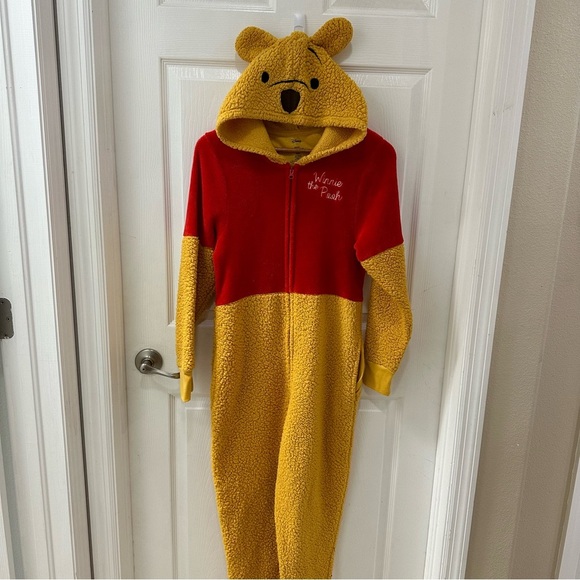 Disney Other - Disney Winnie the Pooh one piece zip up pajama adult size S/M Halloween costume